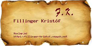Fillinger Kristóf névjegykártya
