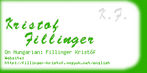 kristof fillinger business card